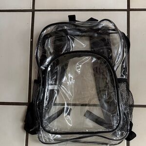 Clear Black Trim Backpack